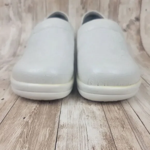 Alegria Keli White Leather Clogs size 36 - Picture 2 of 10